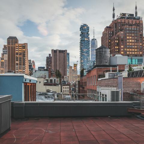 loft, apartment, kitchen, light, bathroom, rooftop, city view, 