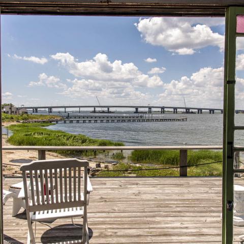 distressed, funky, bohemian, deck, water, beach, dock, colorful, 