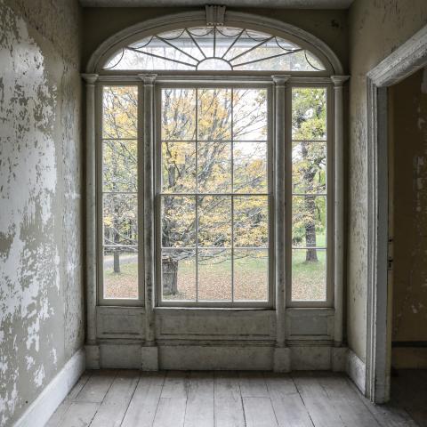 mansion, estate, distressed, empty room, staircase, porch, 