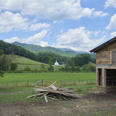 farm, farmhouse, field, water, pond, rural, stone, barn, Asheville, 