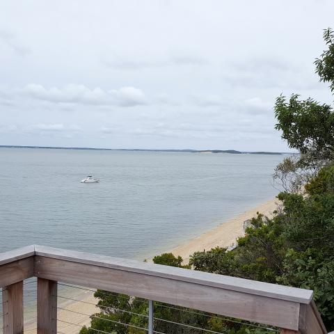 contemporary, Hamptons, water, pool, deck, beach, patio, 