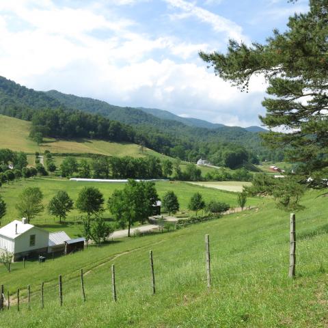 farm, farmhouse, field, water, pond, rural, stone, barn, Asheville, 