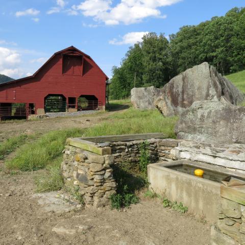 farm, farmhouse, field, water, pond, rural, stone, barn, Asheville, 