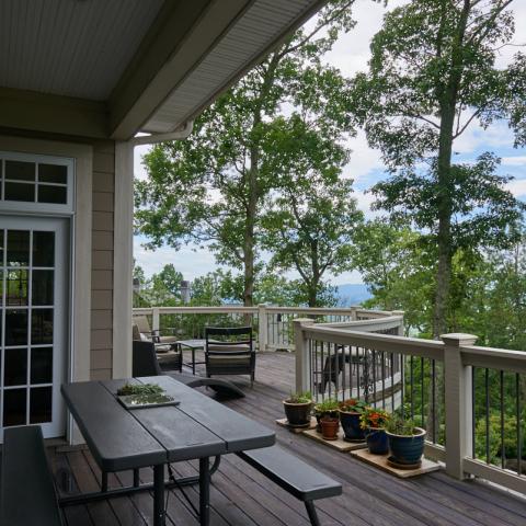 suburban, contemporary, kitchen, deck, view, gym, Asheville, 