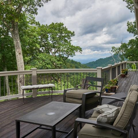 suburban, contemporary, kitchen, deck, view, gym, Asheville, 