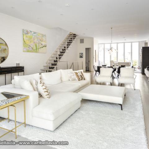 townhouse, contemporary, modern, light, white, glass, bathroom, kitchen, 