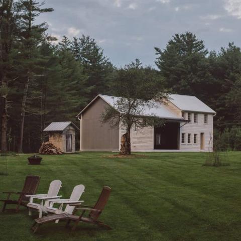 farmhouse, modern, contemporary, rural, glass, barn, water, 