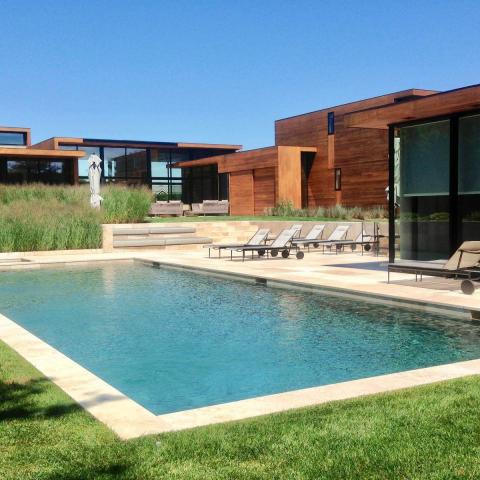 modern, Hamptons, upscale, pool, fireplace, wood, light, patio, bedroom, bathroom, 