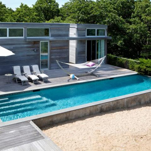 modern, beach, Hamptons, pool, glass, light, airy, deck, 