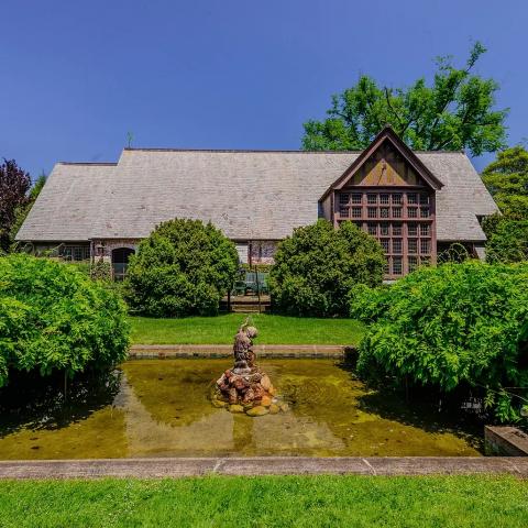 Hamptons, upscale, traditional, pool, garden, staircase, 