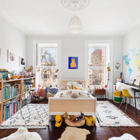 brownstone, townhouse, bohemian, eclectic, staircase, deck, kitchen, 