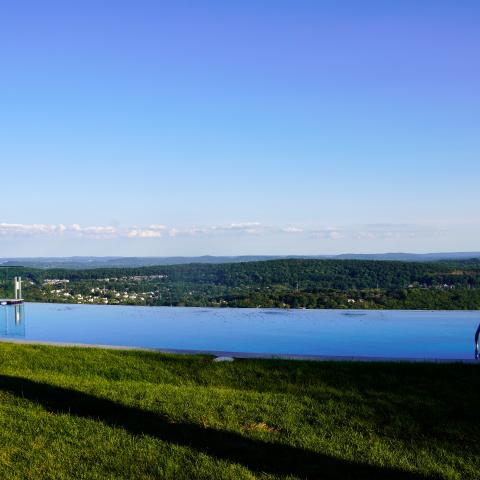 modern, contemporary, pool, view, 