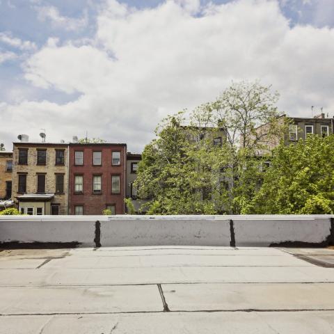 traditional, distressed, empty room, rooftop, 