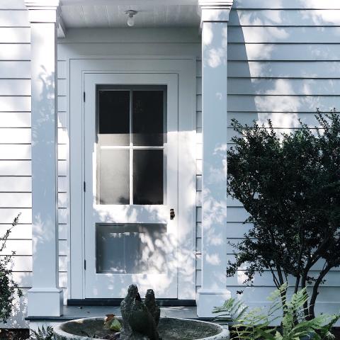 suburban, white, light, airy, traditional, contemporary, porch, 