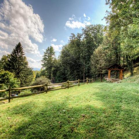 log house, cabin, stone, water, rural, Asheville, 