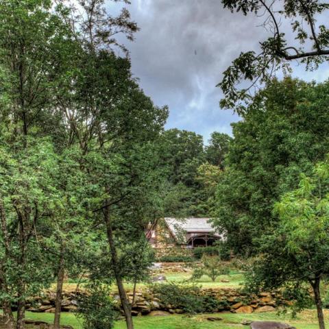 log house, cabin, stone, water, rural, Asheville, 