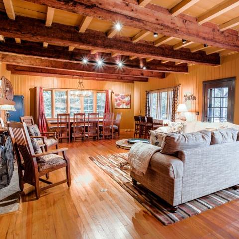 log house, cabin, stone, water, rural, Asheville, 