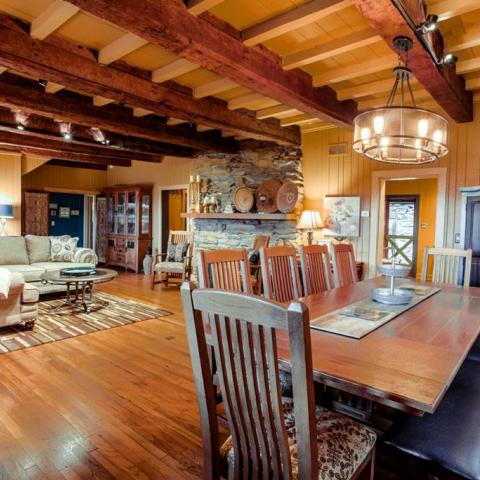 log house, cabin, stone, water, rural, Asheville, 