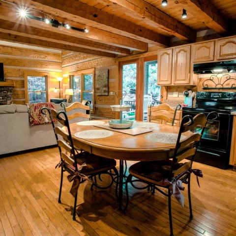 log house, cabin, stone, water, rural, Asheville, 