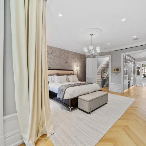 brownstone, townhouse, contemporary, upscale, staircase, terrace, garden, kitchen, bathroom, 