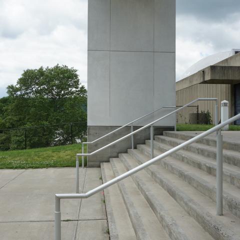 concrete, modern, museum, water, staircase, industrial, 