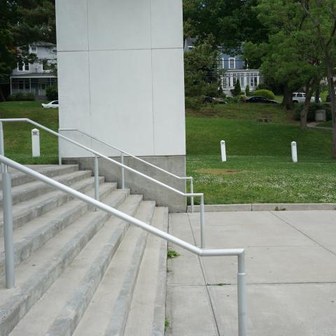 concrete, modern, museum, water, staircase, industrial, 