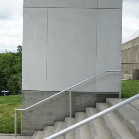 concrete, modern, museum, water, staircase, industrial, 