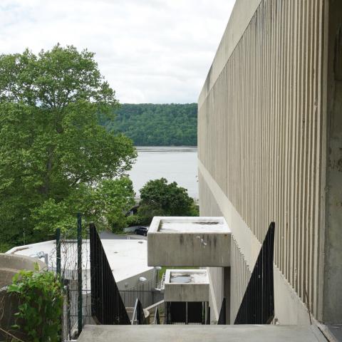 concrete, modern, museum, water, staircase, industrial, 