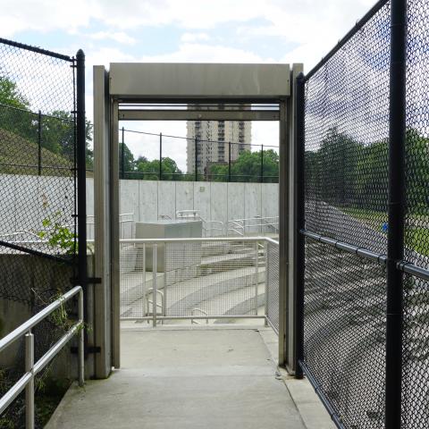 concrete, modern, museum, water, staircase, industrial, 