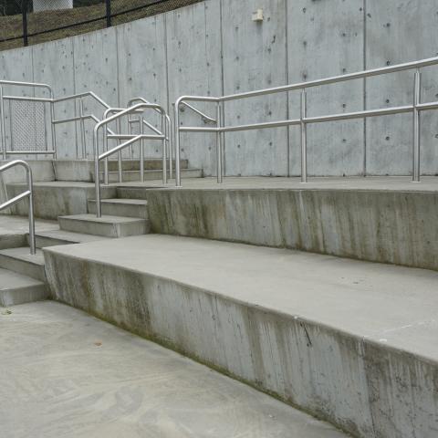 concrete, modern, museum, water, staircase, industrial, 