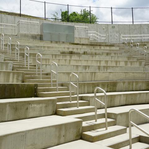 concrete, modern, museum, water, staircase, industrial, 