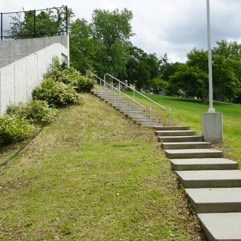 concrete, modern, museum, water, staircase, industrial, 