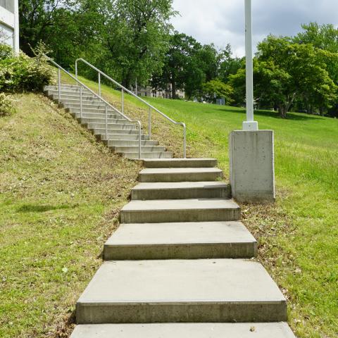 concrete, modern, museum, water, staircase, industrial, 