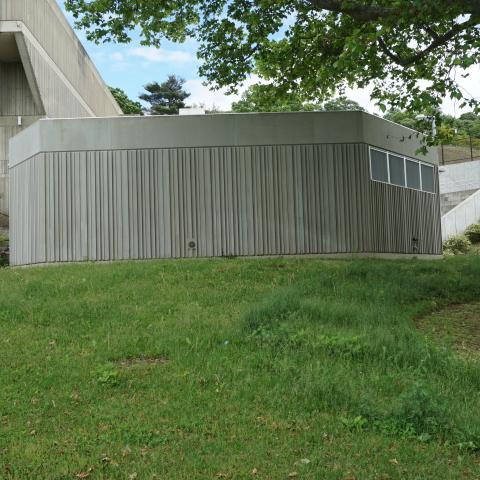 concrete, modern, museum, water, staircase, industrial, 