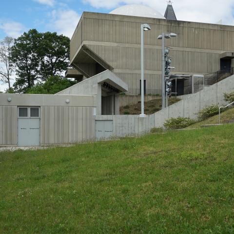 concrete, modern, museum, water, staircase, industrial, 