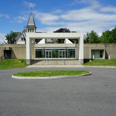 concrete, modern, museum, water, staircase, industrial, 