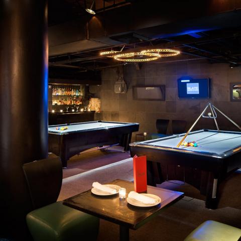 bar, lounge, pool table, contemporary, 