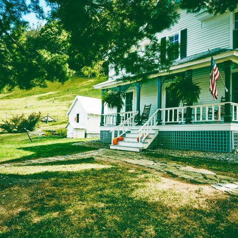 farm, farmhouse, field, water, pond, rural, stone, barn, Asheville, 