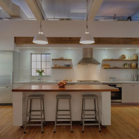 kitchen, light, airy, loft, contemporary, 