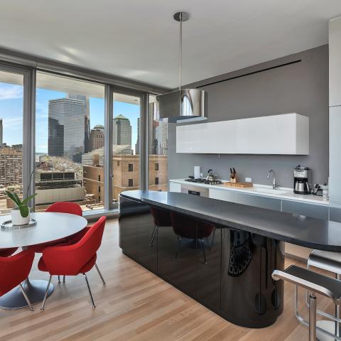 modern, apartment, glass, terrace, bathroom, city view, 