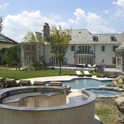 pool, garden, piano, mansion, estate, 