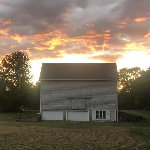 farmhouse, farm, rural, country, field, lake, barn, porch, 