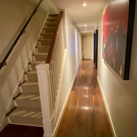 brownstone, townhouse, kitchen, garden, bathroom, staircase, 