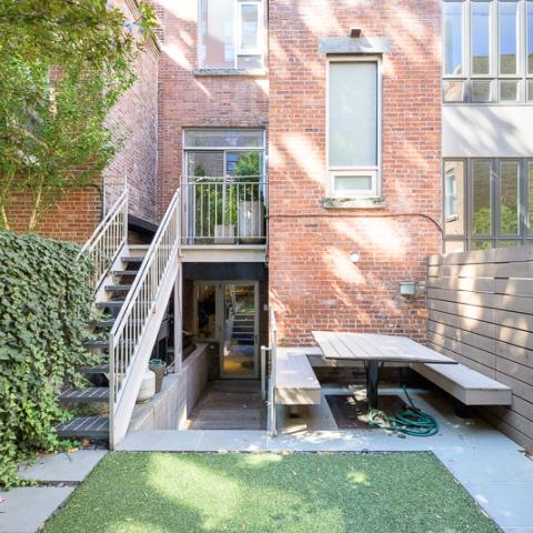 brownstone, townhouse, kitchen, light, airy, modern, bathroom, terrace, 