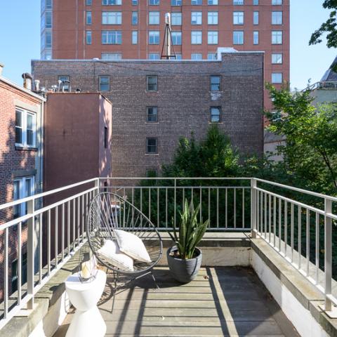 brownstone, townhouse, kitchen, light, airy, modern, bathroom, terrace, 