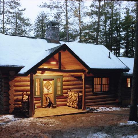 lake, rustic, traditional, cabin, water, pool, 