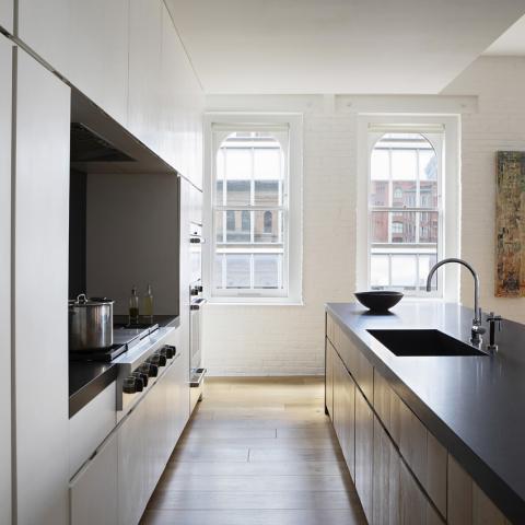 loft, apartment, kitchen, bathroom, rooftop, light, skyline, city view, 