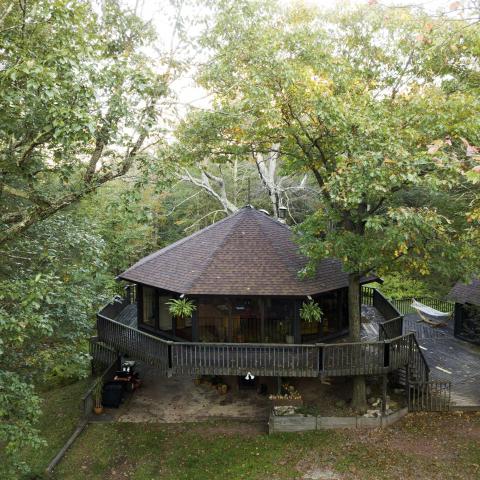 cabin, log house, rural, country, 