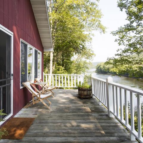 cabin, water, funky, wooded, wood, country, deck, 