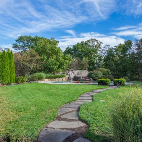 staircase, fireplace, pool, deck, patio, garden, kitchen, porch, contemporary, 